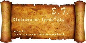 Diminescur Terézia névjegykártya